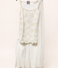 Ivory Pearl Embroidered Palazzo Set
