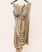 Heavy Golden Crop Top with Soft Pre-Stiched Saree