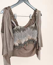 Shiny Brown Co-Ord Set with Jacket as Dupatta