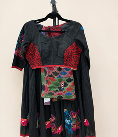 Black Lehenga with Maroon Dupatta