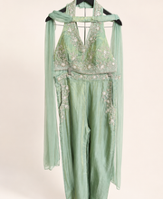 Mint Green Pocket Halter Top Palazzo Set