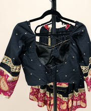 Black and Pink Floral Riniya Lehenga Set