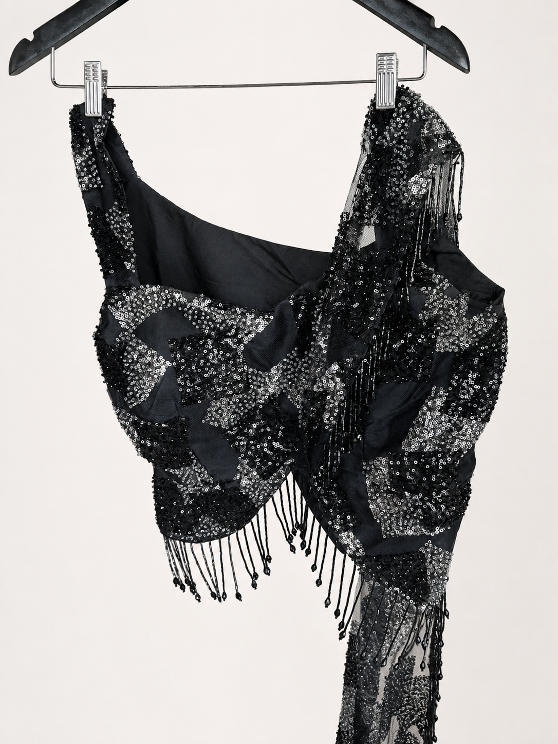 Black Butterfly Sequence co-ord attached Dupatta