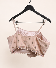 Light Peach Asymmetrical Top with spaghetti straps palazzo set