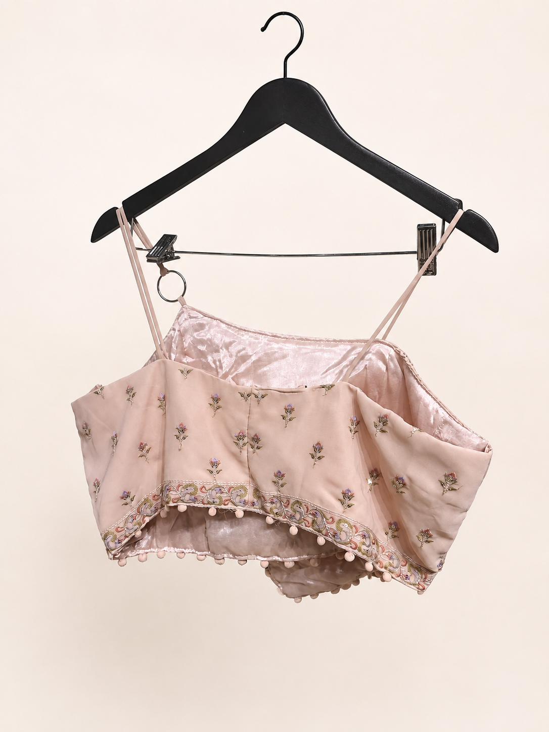 Light Peach Asymmetrical Top with spaghetti straps palazzo set