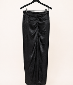 All Black Elegant with Black Beads soft material pre  sari gown