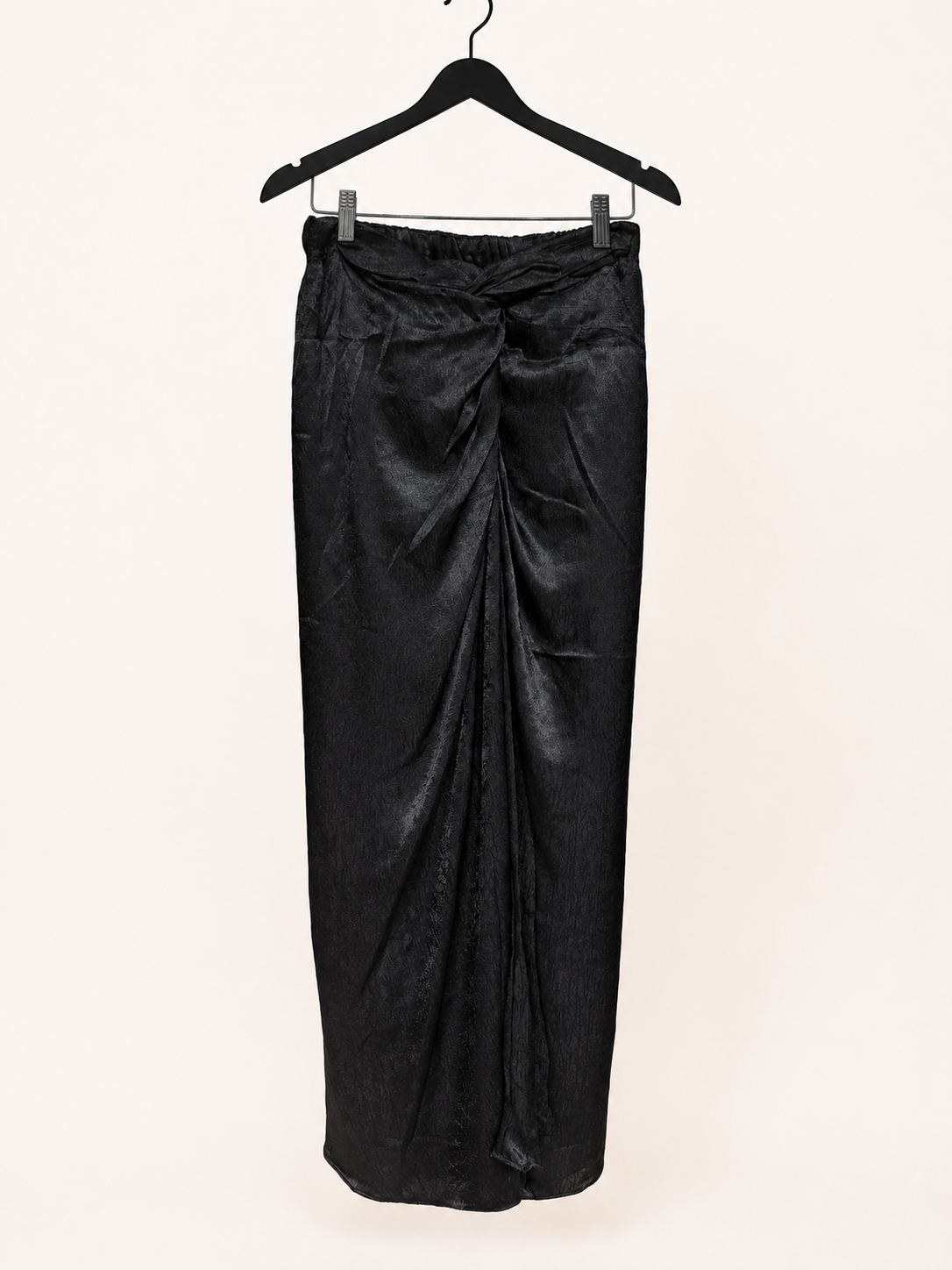 All Black Elegant with Black Beads soft material pre  sari gown