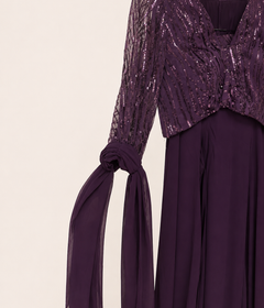 Long Sleeve Sequence Flowy Indo Western Palazzo Set