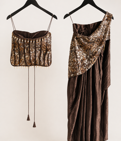 Brown Crop Top Sphagetti Top Indo Western