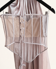 Tube Top Champagne Pink Corset Pre-Stiched Saree