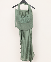 Satin Green Corset Saree Pre-Stiched