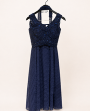Blue Striped Gown Soft Material Choker Dupatta