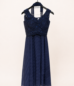 Blue Striped Gown Soft Material Choker Dupatta