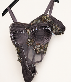 Brown Wing Corset Pre-Stiched- Saree