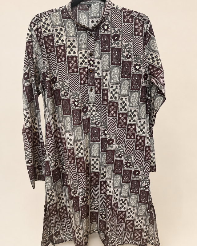 Maroon Traditional Riniya Deluxe Kurta
