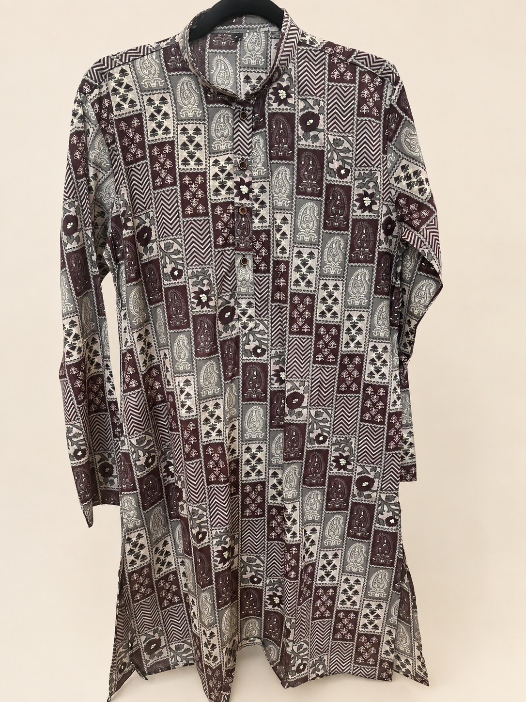 Maroon Traditional Riniya Deluxe Kurta