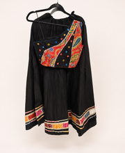 Black with Bhandni Border Sleeveless Blouse Lehenga Set