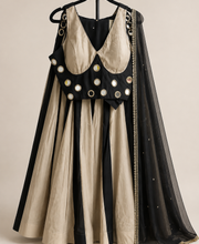 Striped Mirror Work Garba Lehenga Choli