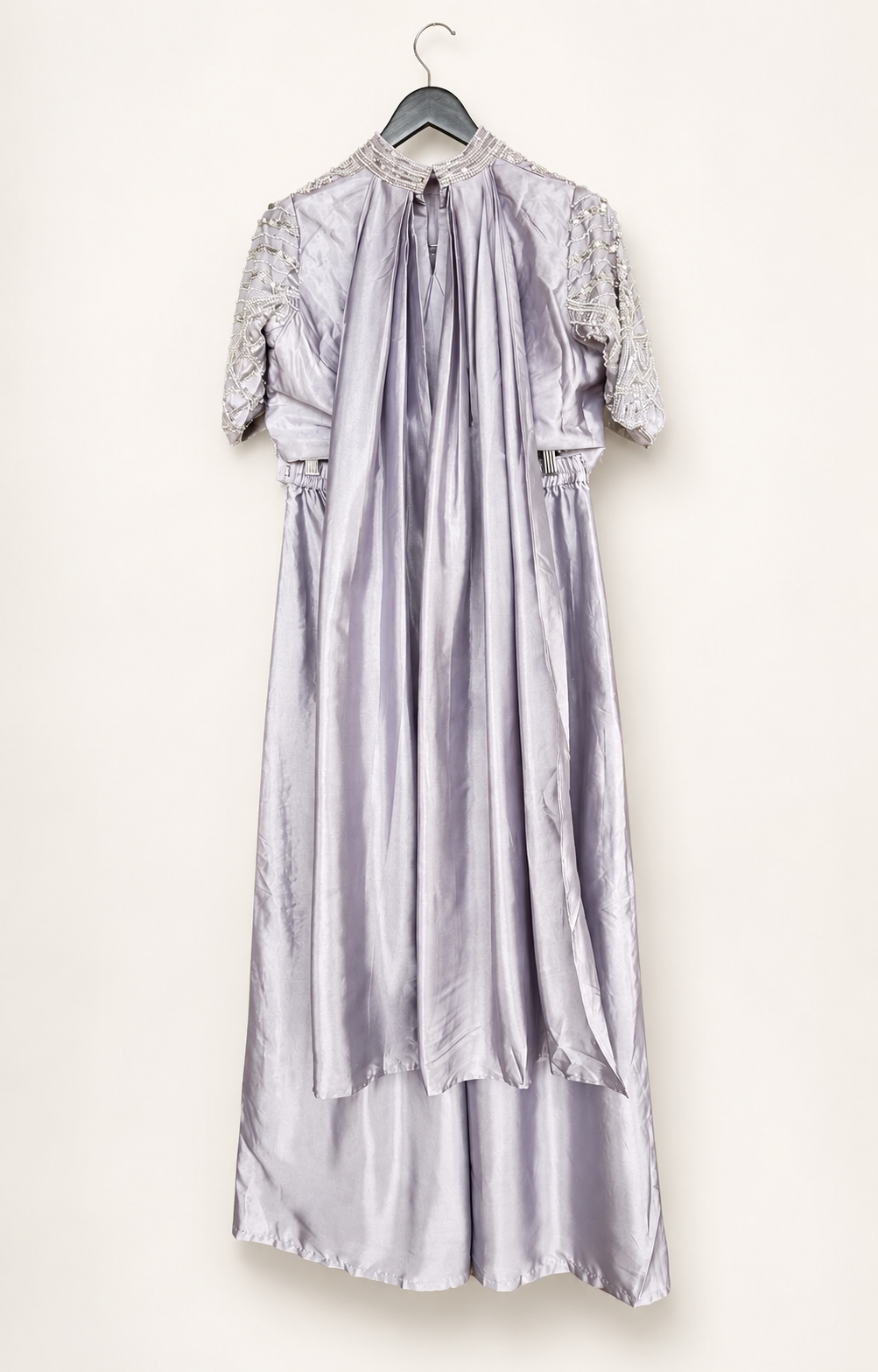 Heavy Lavender Embellished Palazzo Set with Attached Dupatta