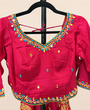 Bright Red Traditional Garba Lehenga Set