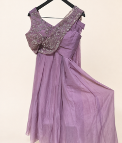All Pink Sober with attached Top Sequence Dupatta Dress