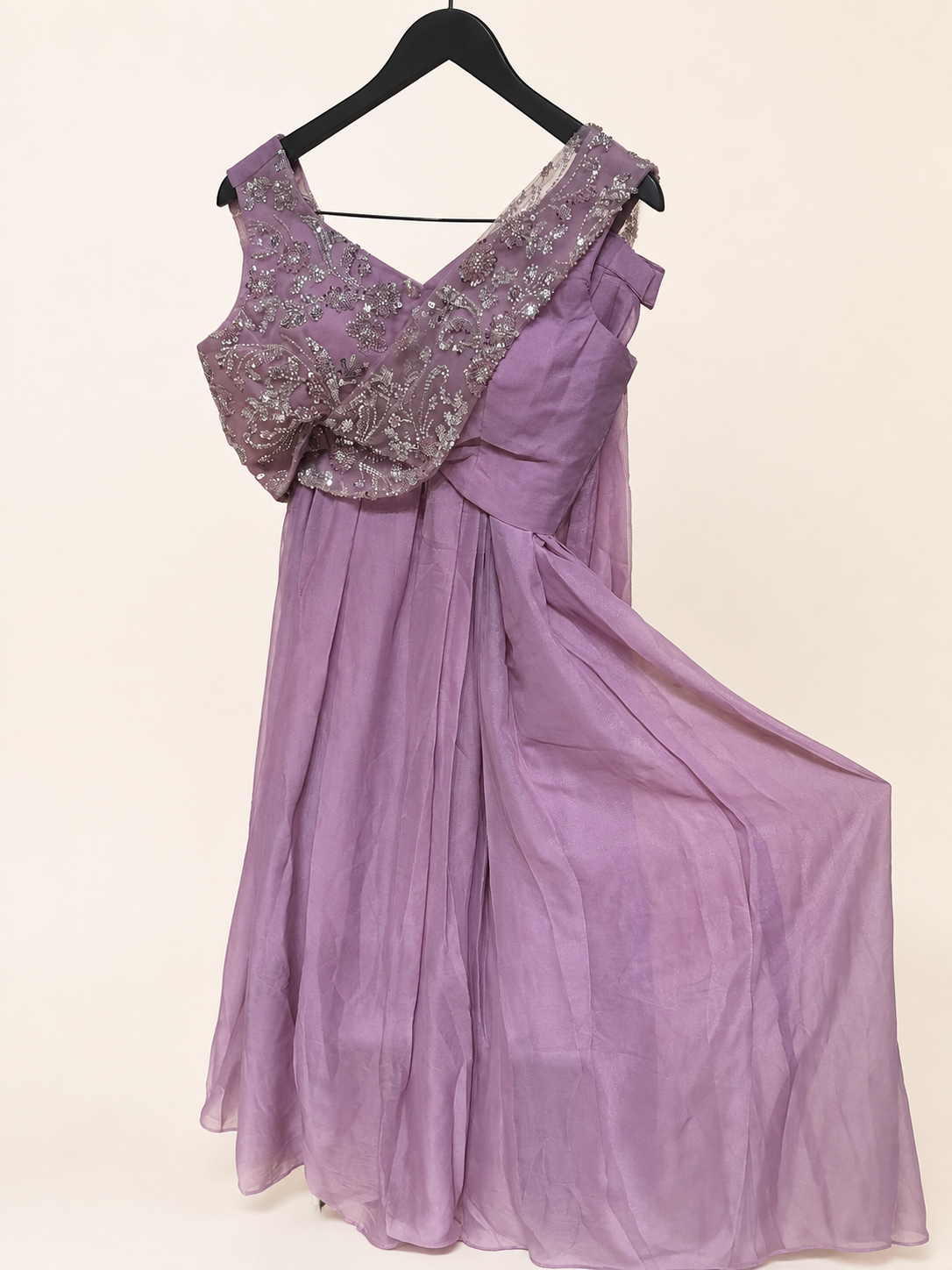 All Pink Sober with attached Top Sequence Dupatta Dress