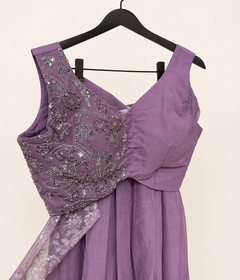 All Pink Sober with attached Top Sequence Dupatta Dress