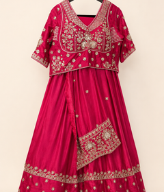 Royal Red Silk with Elegant Work Lehenga Set