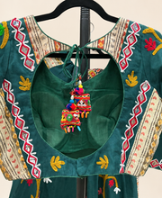 Green Garba Lehenga Set Folk Style
