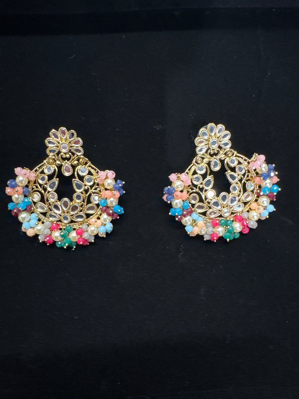 Multicolor mirror earring