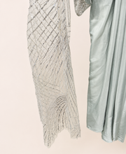 Sage Green Crystal Corset Extra Long Sleeve