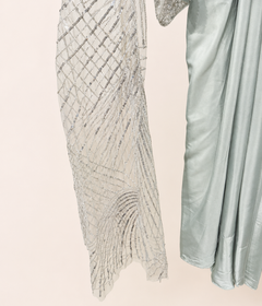 Sage Green Crystal Corset Extra Long Sleeve