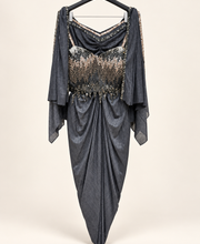 Shiny Black Co-Ord Set with Jacket as Dupatta