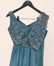 All Blue Sober with attached Top Sequence Dupatta Dress