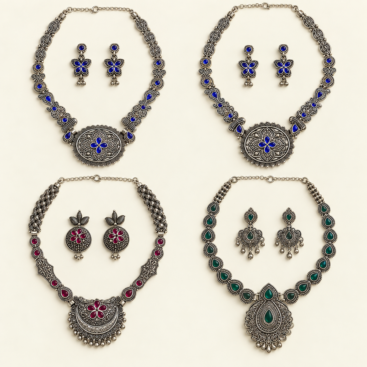 Oxidized Garba Set