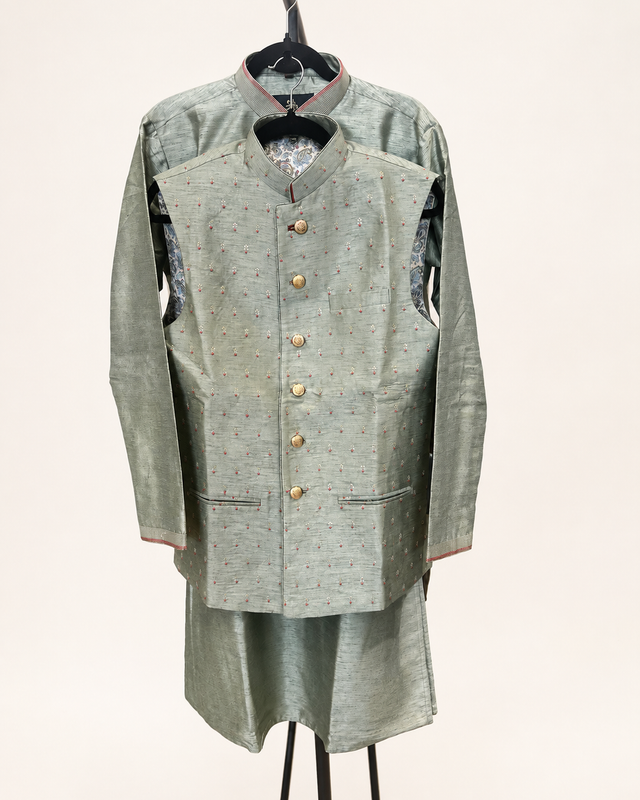 Green Koti Men’s Polka Dot Silk