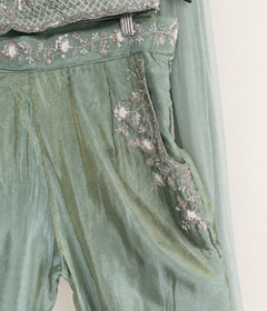 Mint Green Pocket Halter Top Palazzo Set