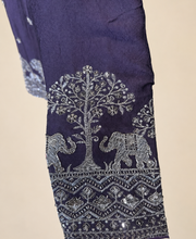 Mens V Nevk Purple Soft Material Kurta with Silver Elephant Embroidery
