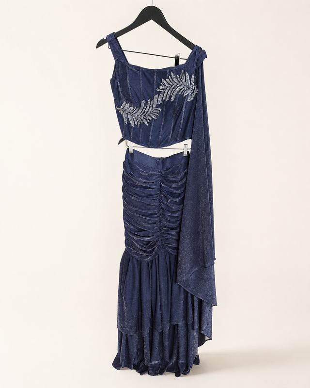 Sparkly Denim Co-Ord Indo Western Dress