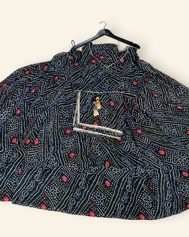 Black bhadni Garba Lehenga Set