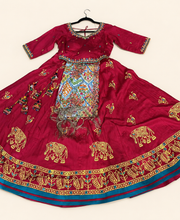 Bright Red Traditional Garba Lehenga Set