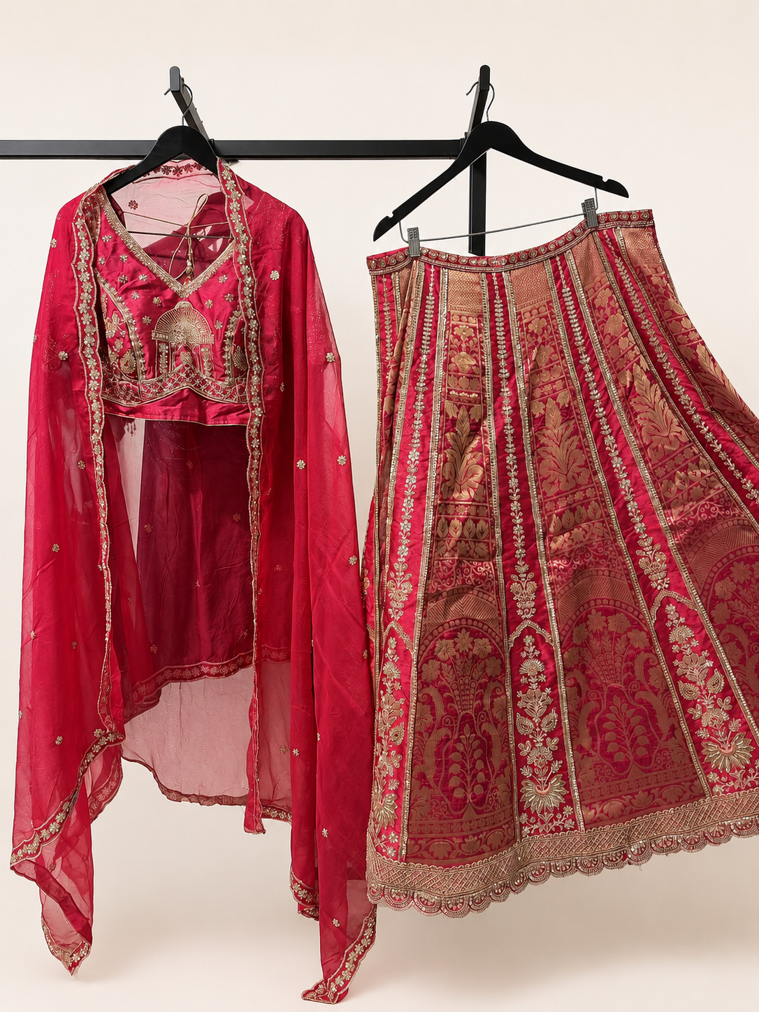 Bridal Red Heavy Traditional Lehenga Set
