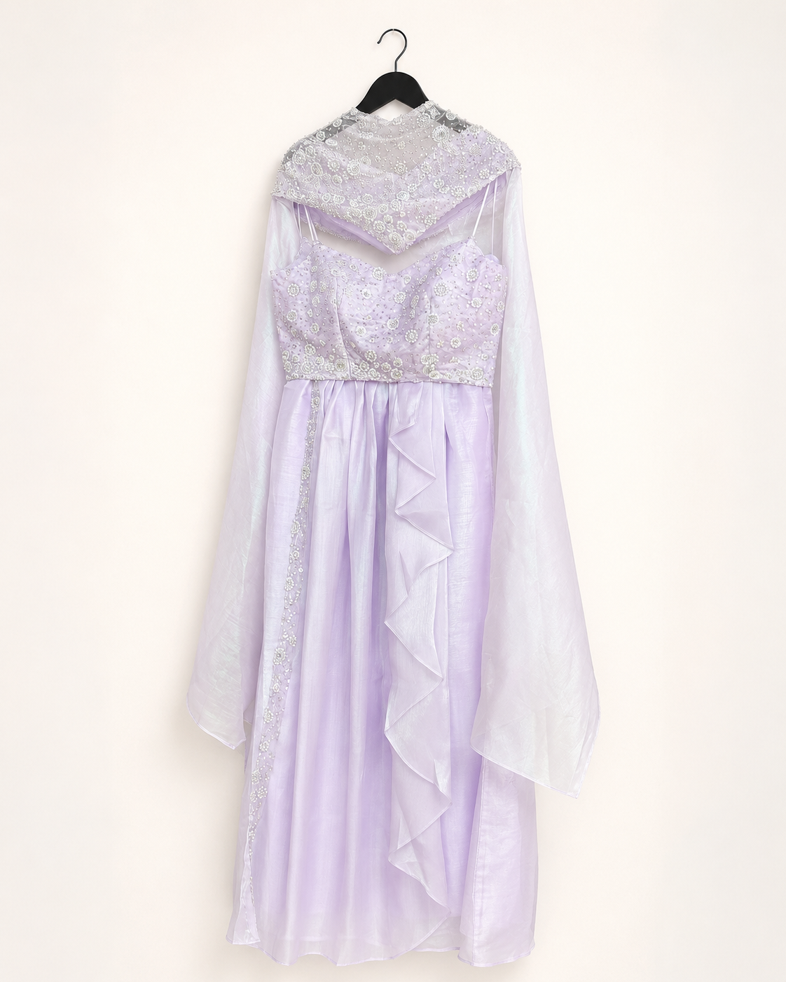 Long Sleeve Sweetheart Neck Purple Gown Dress