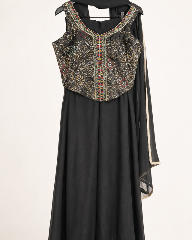 Black pattern Elegant palazzo set