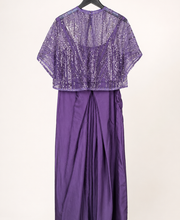 Purple crop top with skirt with Cape top as dupatta