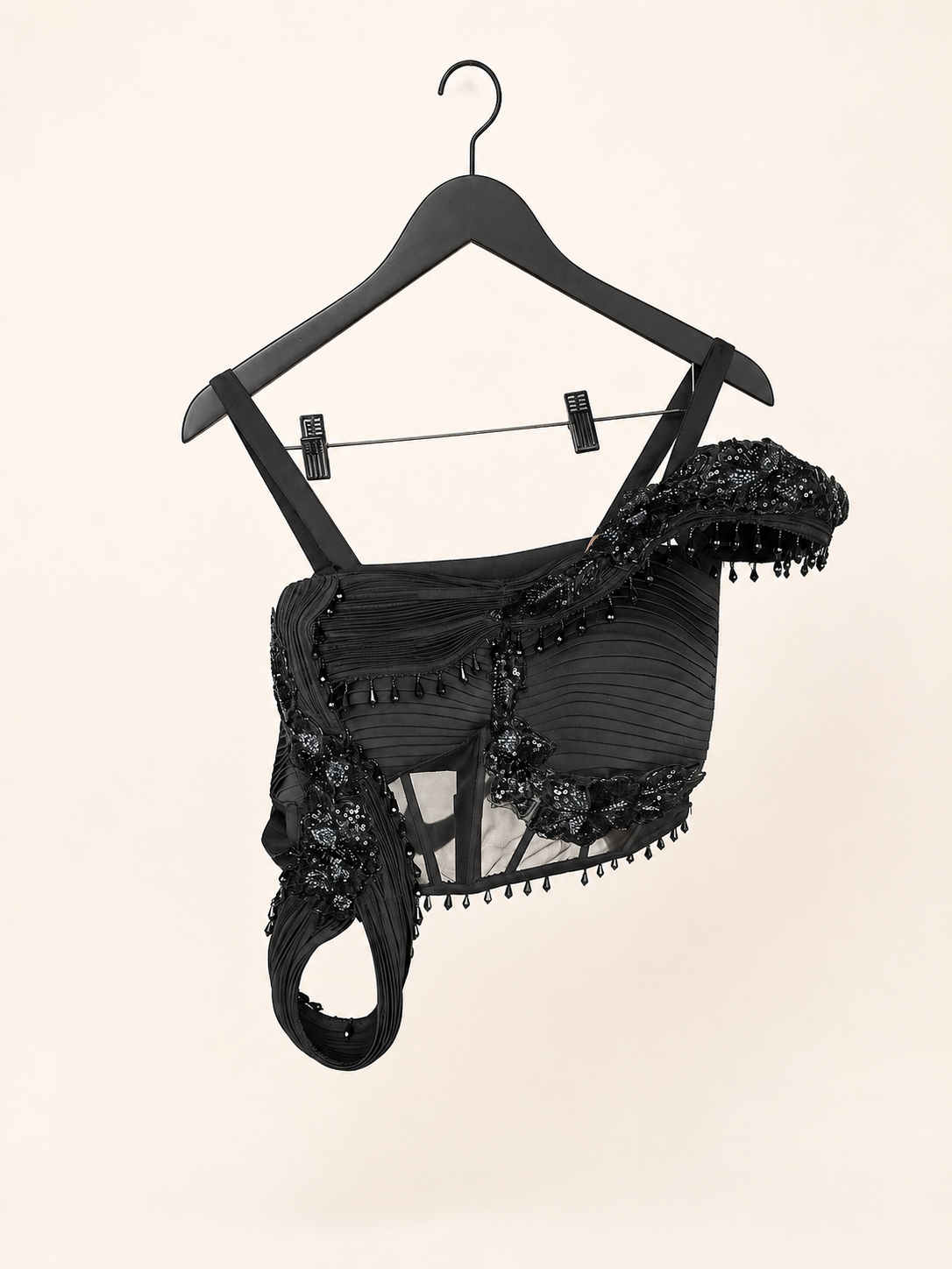 Black Wing Corset Pre-Stiched- Saree