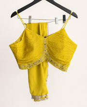 Mustard Yellow Crop Top Palazzo Set Heavy