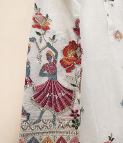 Damian Bead Work Embroidery Kurta with Pant Mens