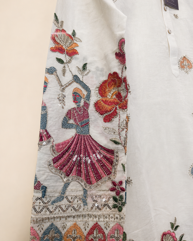 Damian Bead Work Embroidery Kurta with Pant Mens