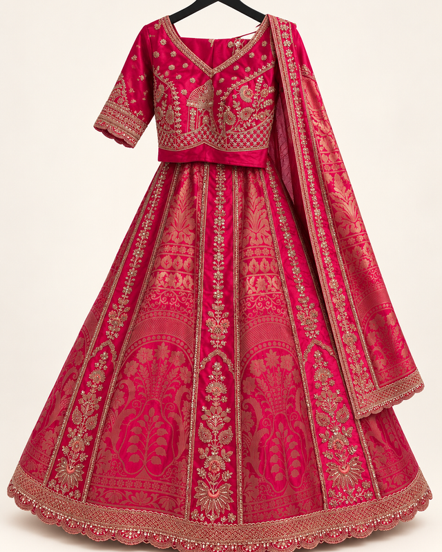 Bridal Red Heavy Traditional Lehenga Set